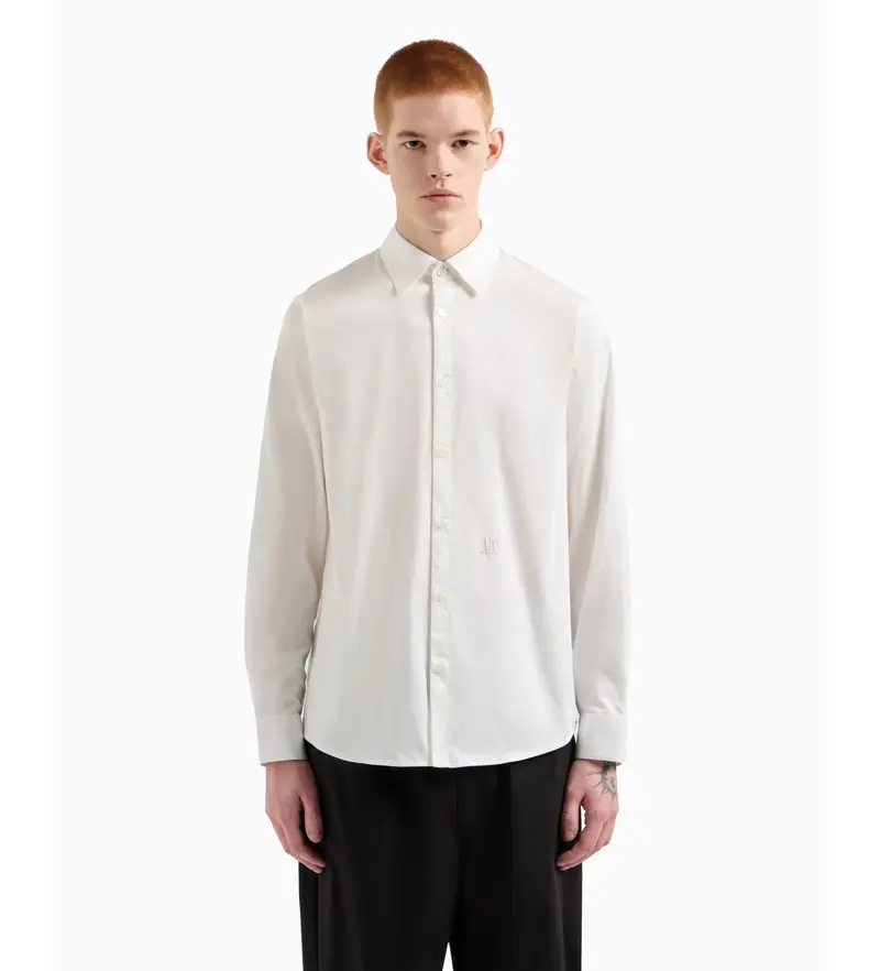 per uomo XM000339AF10192U0009 Camicia bianca classica (M), Bianco, Casual, Cotone, Manica lunga