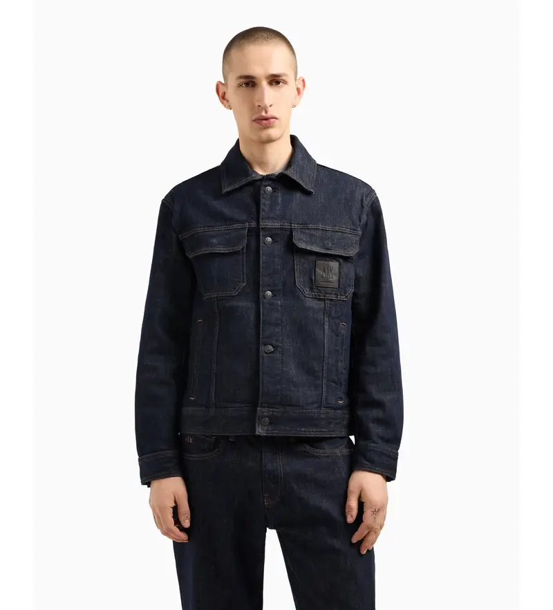 per uomo XM000343AF12284MB001 Giacca da camionista blu navy (L), Casual, Cotone Azzurro