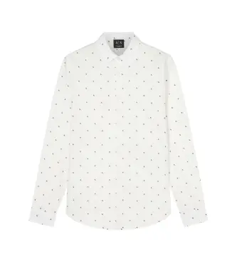 per uomo XM000625AF13184F0198 Maglietta bianca con logo monogramma AX Cross (XS), Bianco, Casual, Cotone, Manica lunga