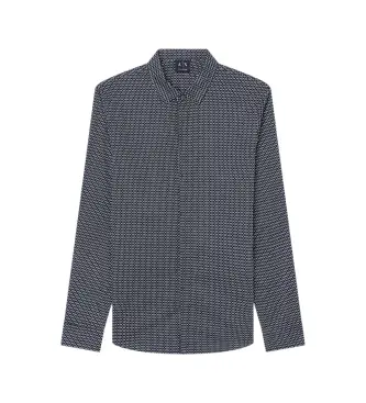 per uomo XM000625AF13184FB433 Camicia monogramma blu navy (XS), Nero, Casual, Cotone, Manica lunga