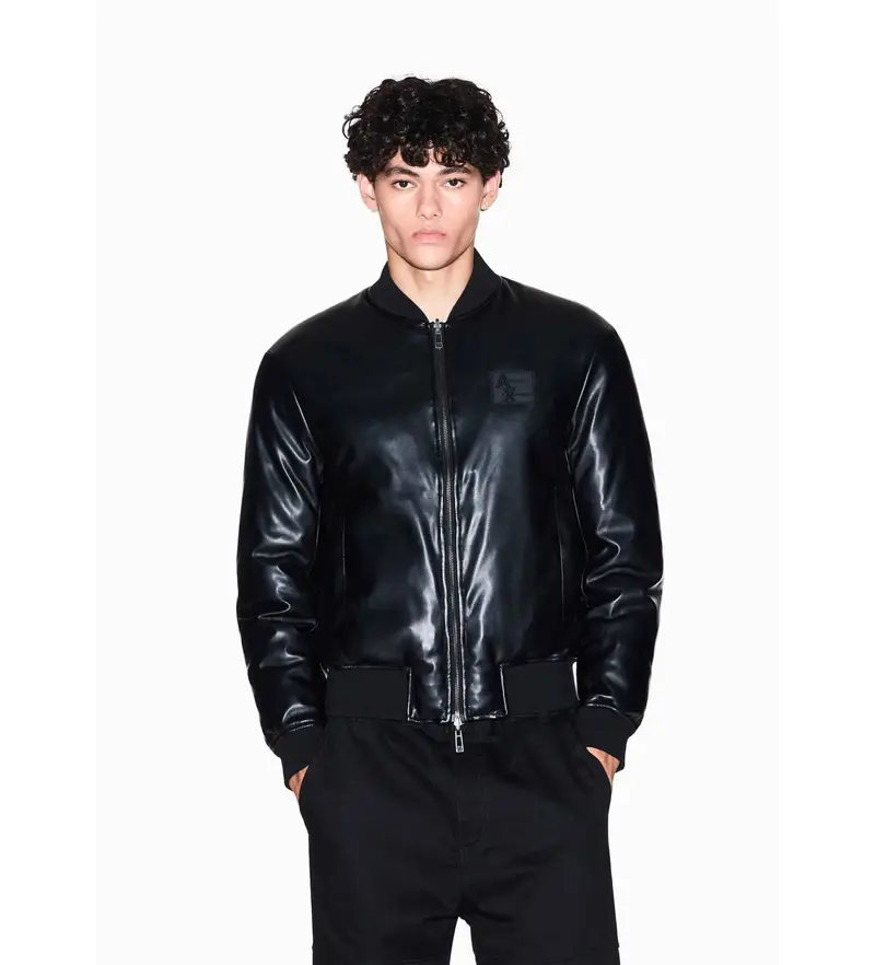 per uomo. XM001104AF16647UC001 Giacca da motociclista nera (S), Nero, Casual, Poliestere