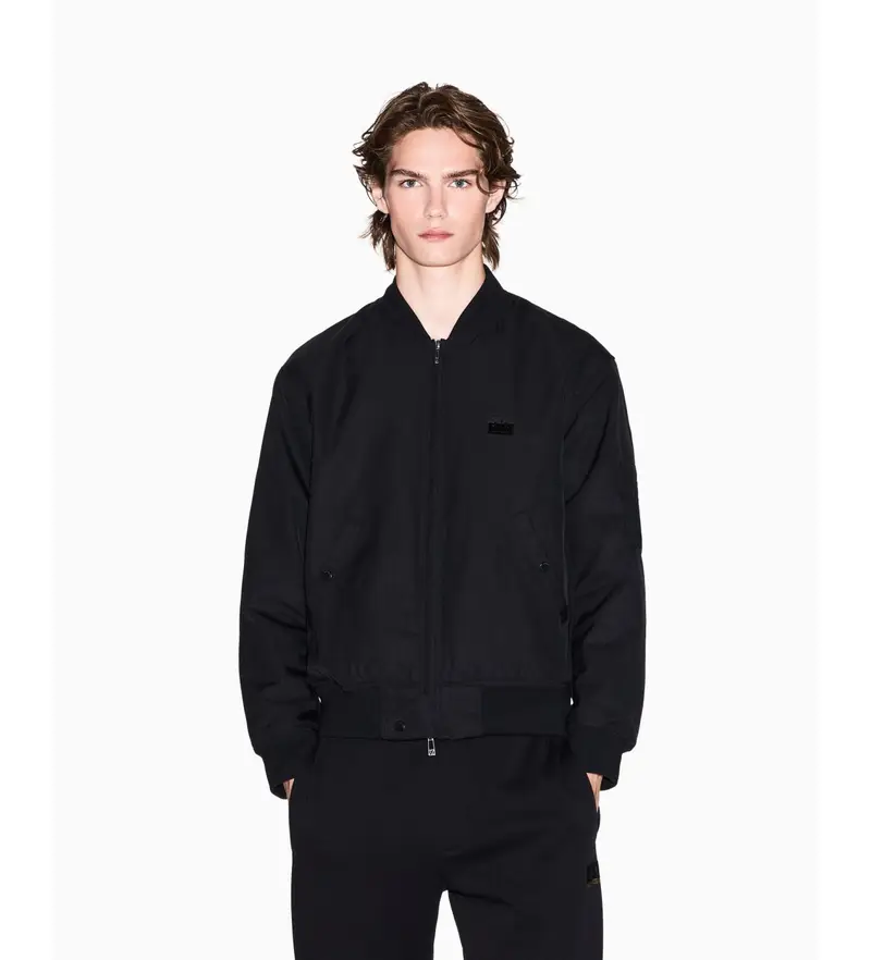 per uomo. XM001137AF16672UC001 Giubbotto bomber con cerniera nera (M), Nero, Casual, Poliestere