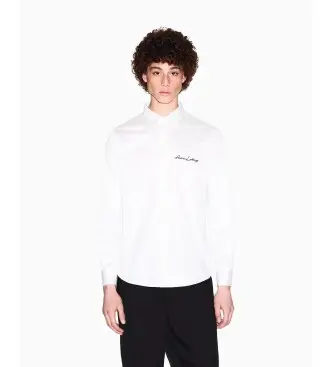 per uomo XM001224AF10192U0009 Camicia elasticizzata bianca (S), Bianco, Casual, Cotone, Classico, Manica lunga