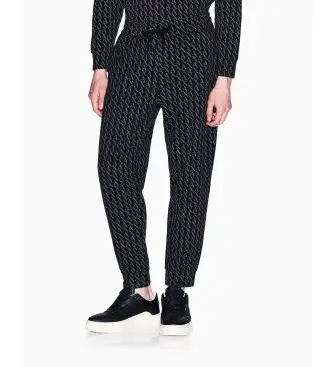 per uomo XM001226AF11847FC026 Pantaloni jogger neri allover (M), Nero, Casual, Cotone