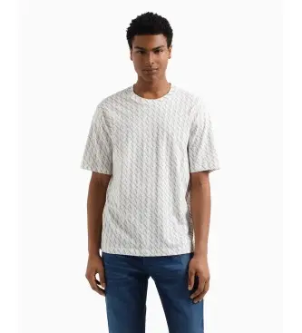 per uomo XM001228AF10356F0017 T-shirt bianca vestibilità regolare (M), Bianco, Casual, Cotone, Manica corta