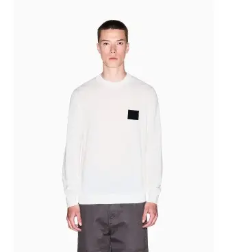 per uomo XM001329AF11982U0009 Maglia bianca semplice (M), Bianco, Casual, Lana, Acrilico