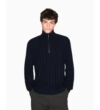 per uomo XM001332AF13776UB101 Maglia blu navy (XL), Da sera, Lana, Ecopelle, Manica lunga