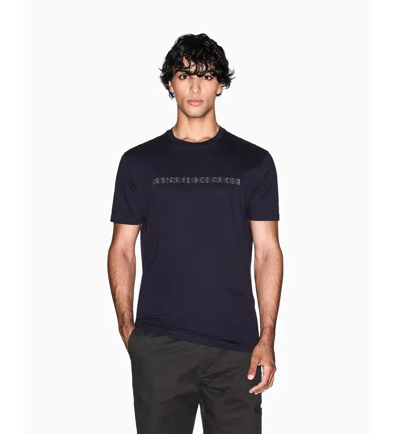 per uomo XM001458AF10364UB101 Maglietta blu navy di base (M), Casual, Cotone, Manica corta