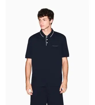 per uomo XM001557AF10363UB101 Polo elastica blu navy (M), Casual, Cotone, Manica corta