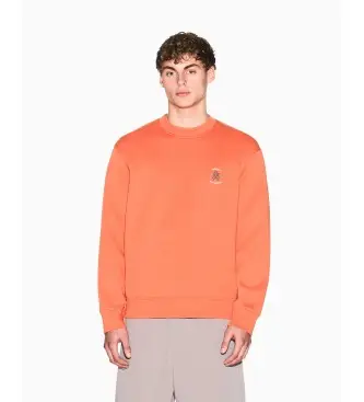 per uomo XM001777AF10818U3040 Felpa girocollo arancione vestibilità regolare (XS), Casual, Cotone, Manica corta