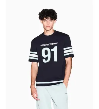 per uomo XM001852AF10361UB101 Maglietta 91 (M), Casual, Cotone, Manica corta, Navy