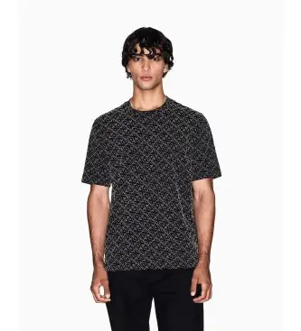 per uomo XM001897AF10356FC196 Maglietta nera all-over (M), Nero, Casual, Cotone, Manica corta