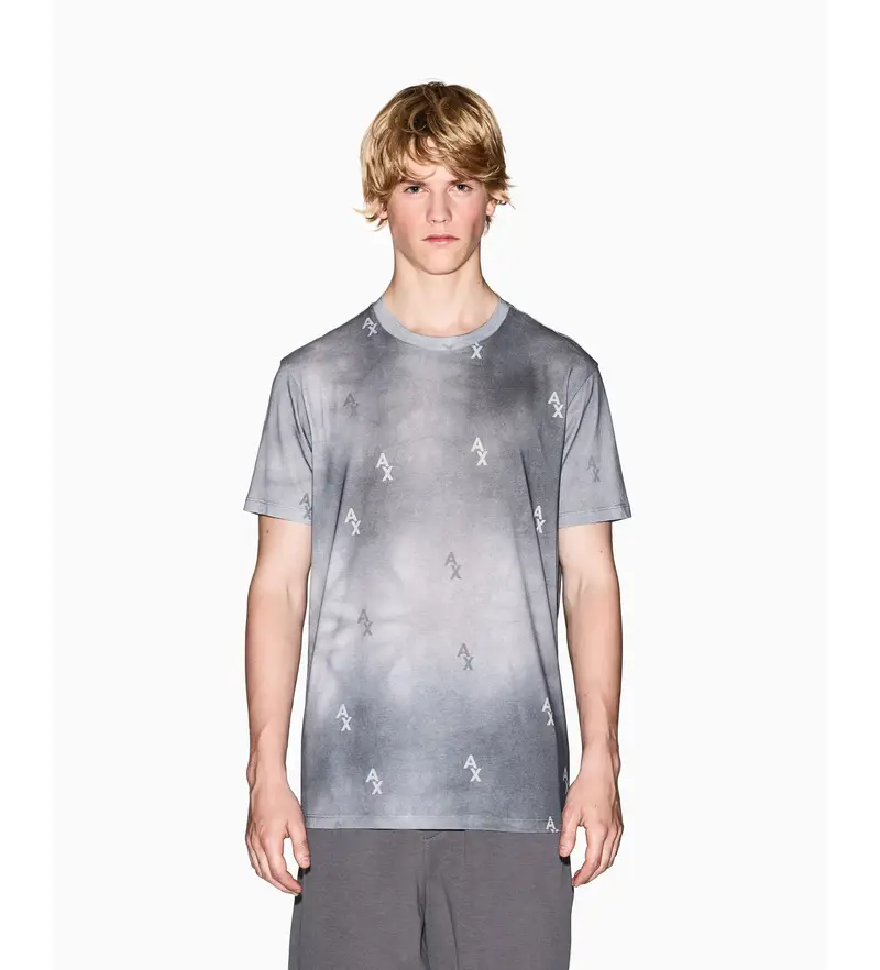 per uomo XM001900AF10356F8050 Maglietta grigia moderna (S), Casual, Grigio, Cotone, Manica corta