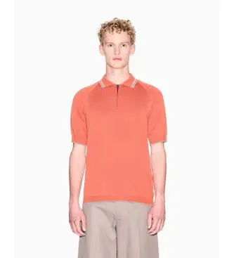 per uomo XM001977AF20139U3040 Polo in maglia arancione (S), Casual, Cotone, Manica corta