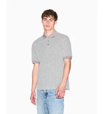 per uomo XM002015AF10366F0143 Polo Cream grigio allover (S), Casual, Cotone, Manica corta
