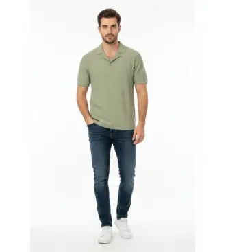 per uomo XM002165AF20139U7210 Polo verde contemporanea (S), Casual, Cotone, Manica corta