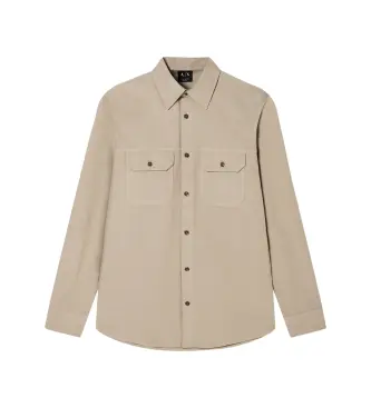 per uomo XM002191AF21226U6107 Camicia beige vestibilità regolare (XS), Casual, Cotone, Manica corta