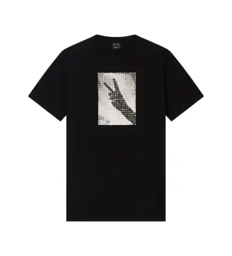 per uomo XM002229AF12308UC001 Maglietta con stampa nera (L), Nero, Casual, Cotone, Manica corta