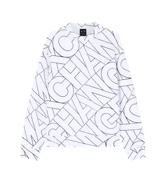 per uomo XM002364AF24635F1173 Felpa bianca con scritta diagonale (XS), Bianco, Casual, Cotone, Manica corta Naturale