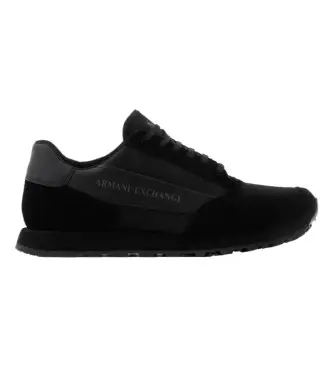 per uomo XUX083XV263K001 Scarpe da ginnastica in pelle a rete nera (46), Nero, Basso, Stringhe, Casual