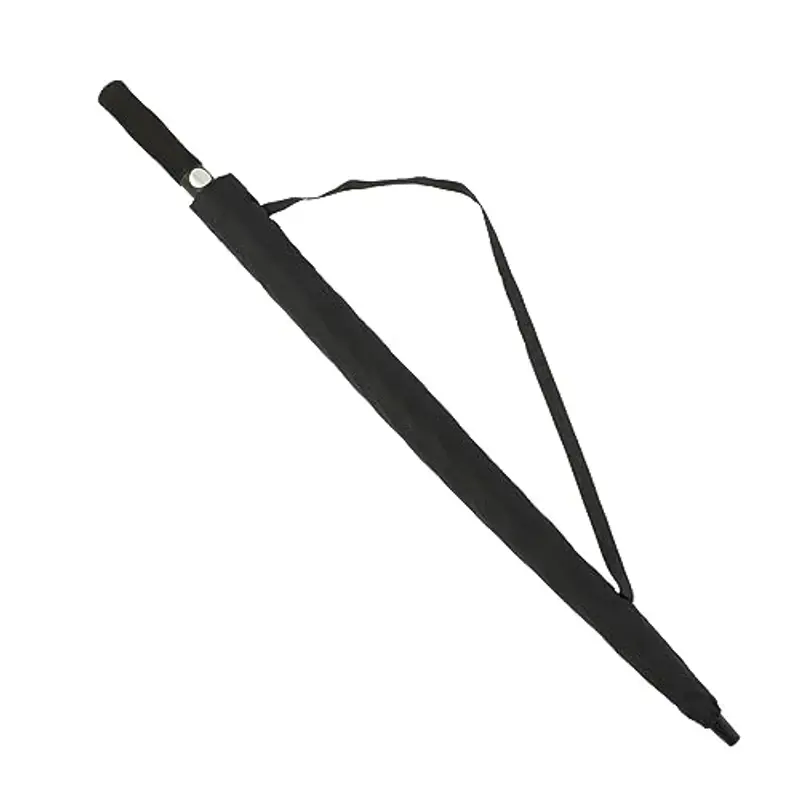 A2ZWORLD Ombrello Lungo Uomo, Ombrello Golf Antivento, Ombrello Pioggia Grande, 10 Stecche Rinforzate, Robusto e Resistente, Diametro Apertura 123cm Per 2 Persone (1 PCS), Nero miniatura 2