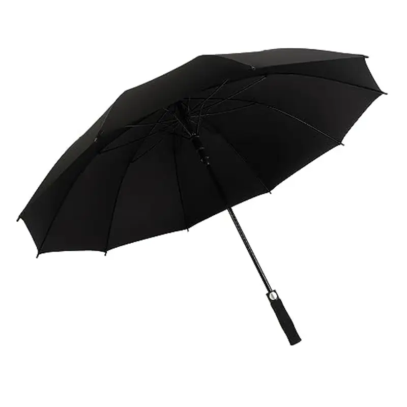 A2ZWORLD Ombrello Lungo Uomo, Ombrello Golf Antivento, Ombrello Pioggia Grande, 10 Stecche Rinforzate, Robusto e Resistente, Diametro Apertura 123cm Per 2 Persone (1 PCS), Nero miniatura 3