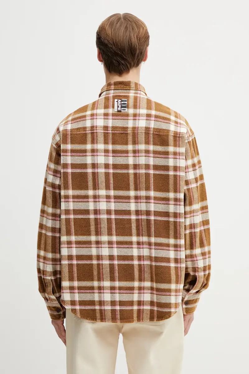 camicia in cotone Marrone miniatura 3