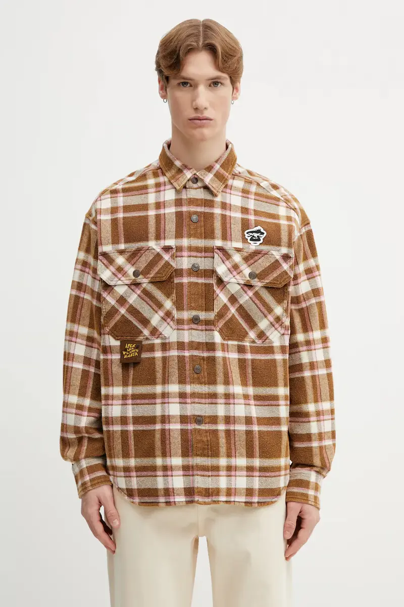 camicia in cotone Marrone