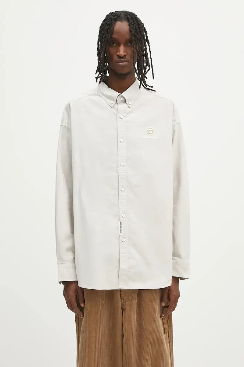 camicia in cotone Now Long uomo colore beige AAPSTM8512XAO