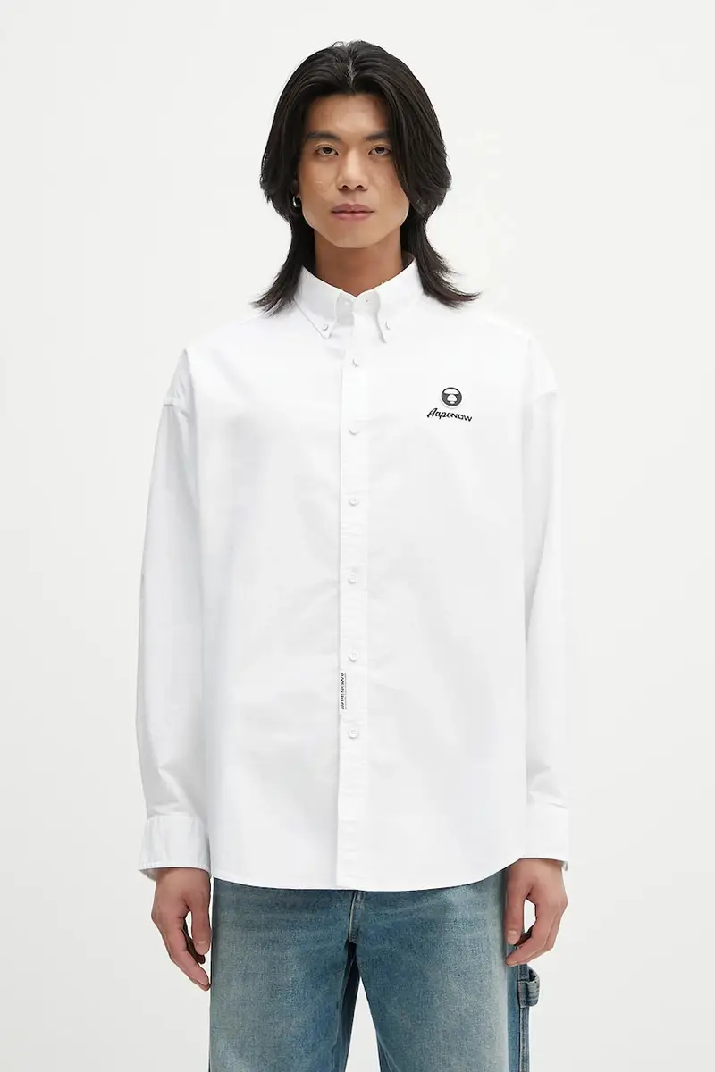 camicia in cotone Now Long uomo colore bianco AAPSTM8512XXO