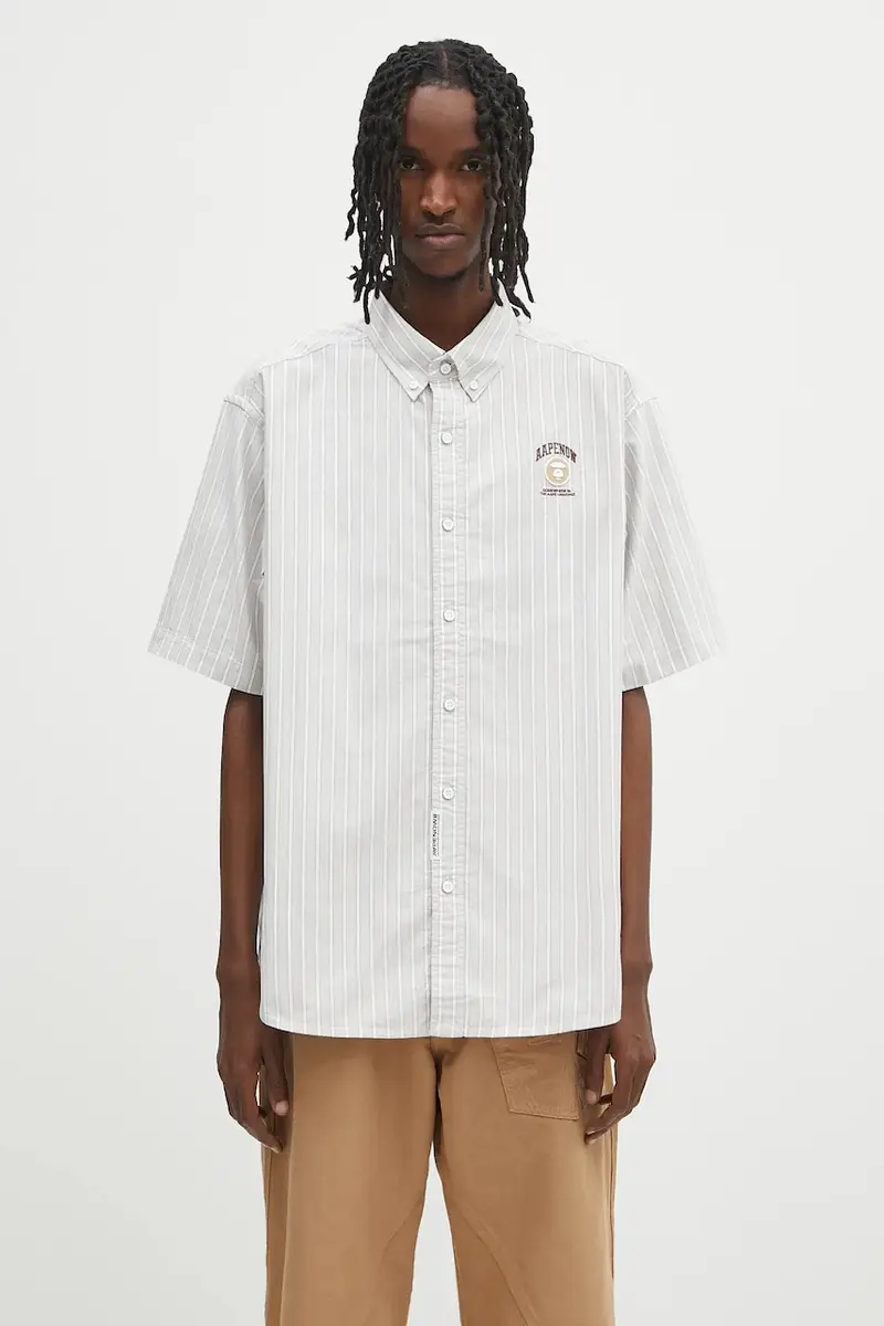 camicia in cotone Now Short uomo colore beige AAPSRM8517XXO