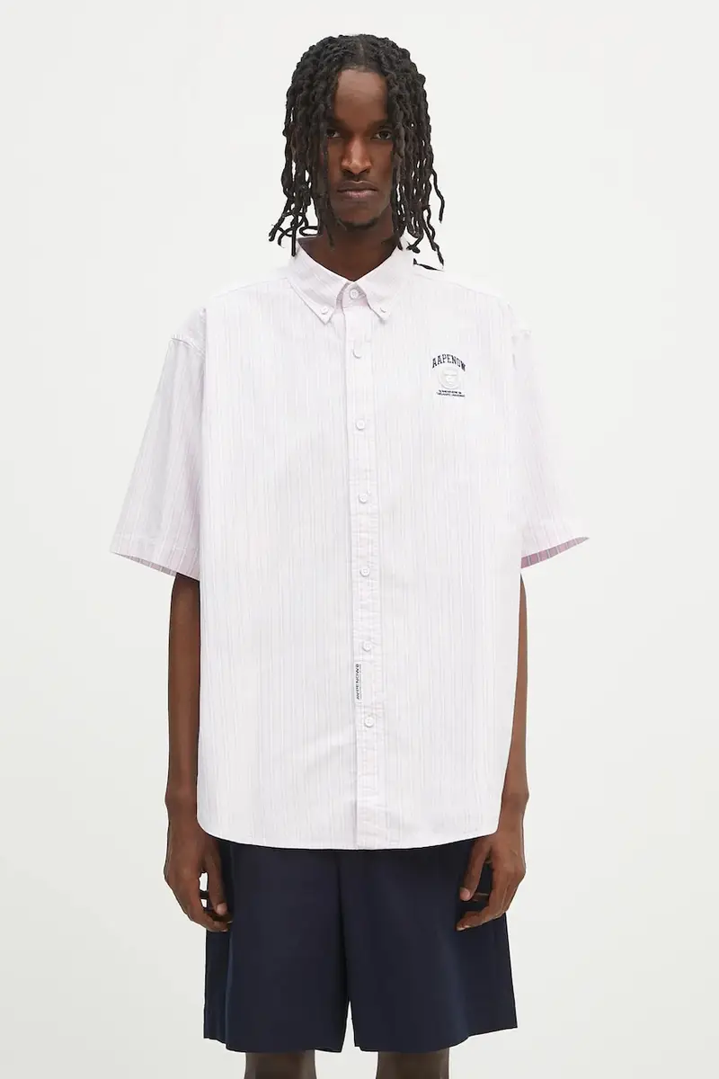 camicia in cotone Now Short uomo colore rosa AAPSRM8517XXO