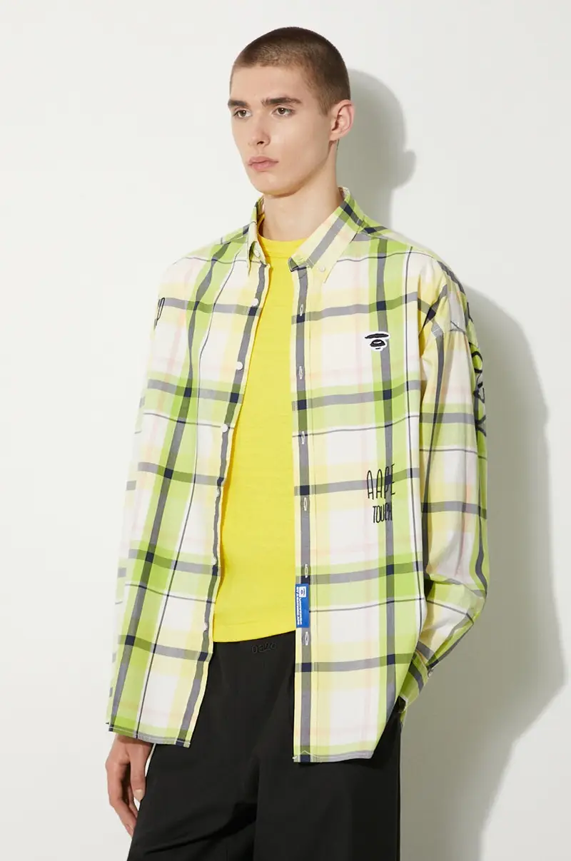 camicia in cotone uomo colore verde AAPSTM8479XXM