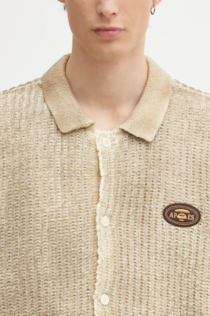 camicia Main uomo colore beige AAPKNMC322XXO miniatura 4