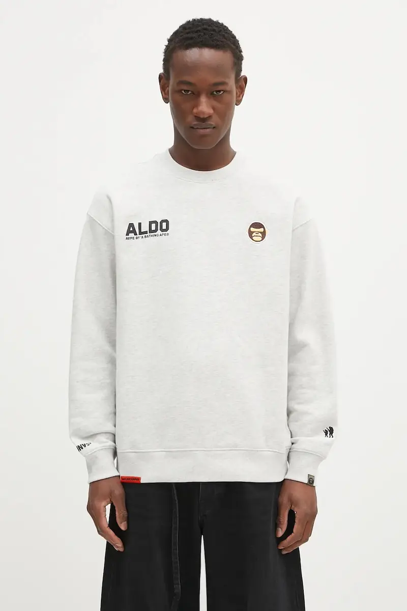 felpa Aaper Crew Neck uomo colore grigio AAPSWMB377XAN