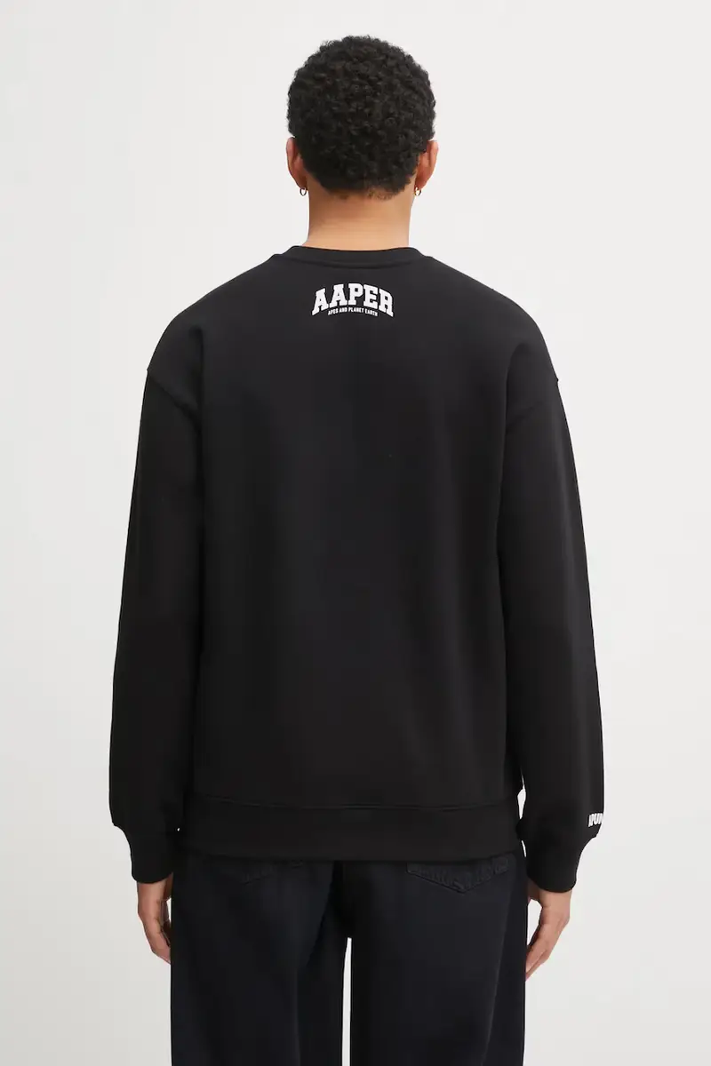felpa Aaper Crew Neck uomo colore nero con applicazione AAPSWMC366XXP miniatura 3