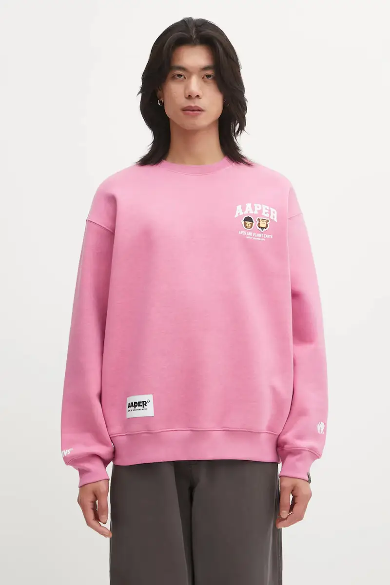 felpa Aaper Crew Neck uomo colore rosa AAPSWMC366XAP
