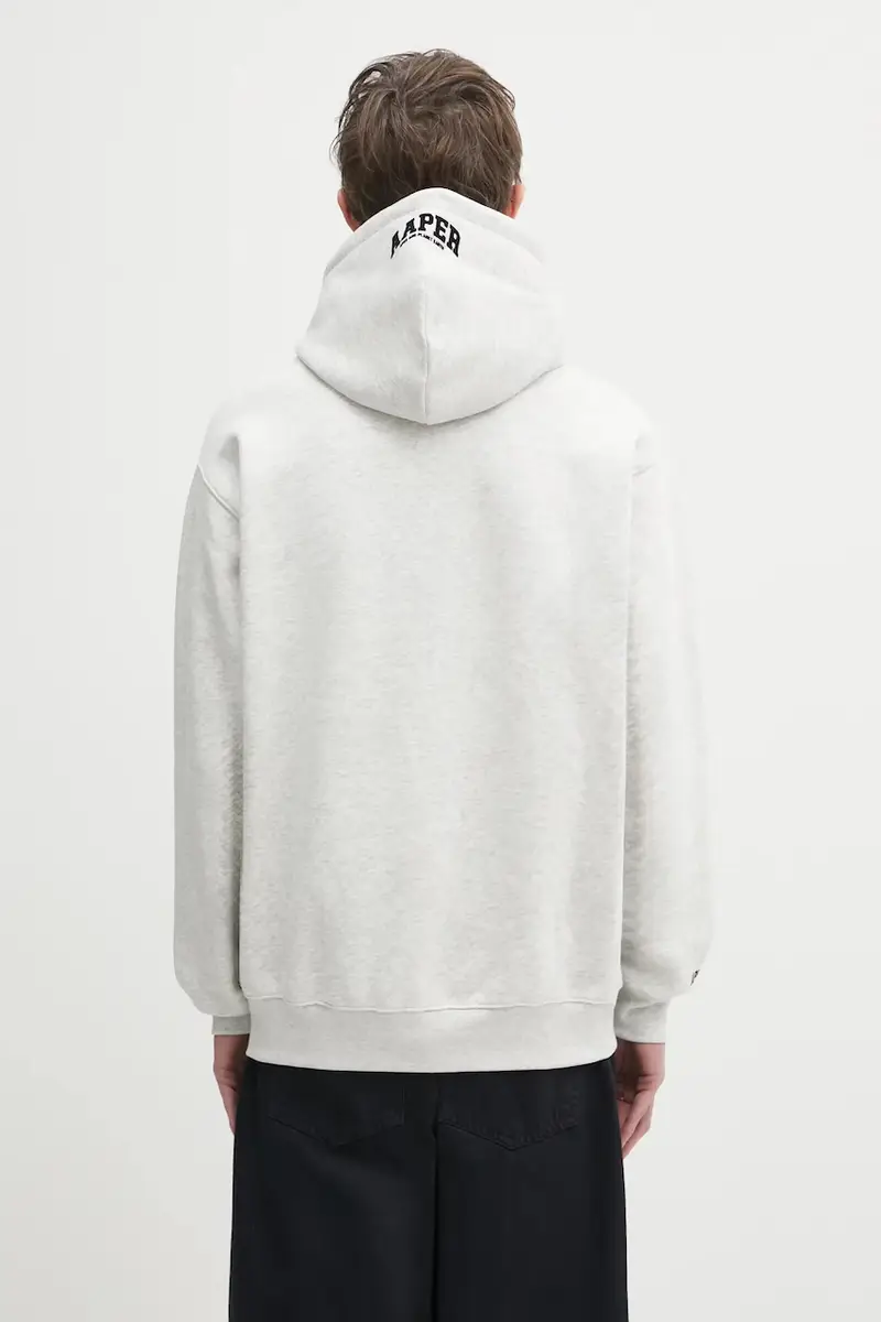 felpa Aaper Hoodie uomo colore grigio con cappuccio AAPSWMC370XAP miniatura 3