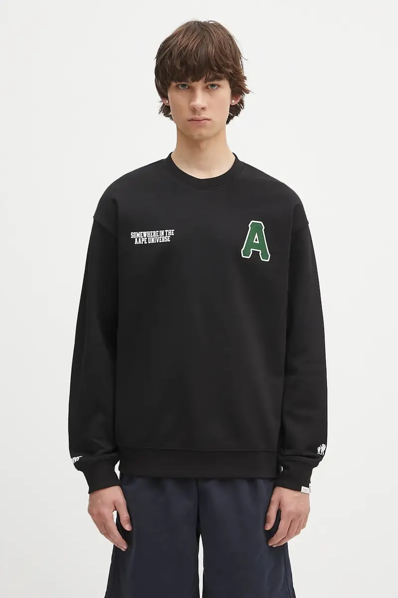 felpa Basic Crew Neck uomo colore nero AAPSWMB336XXN