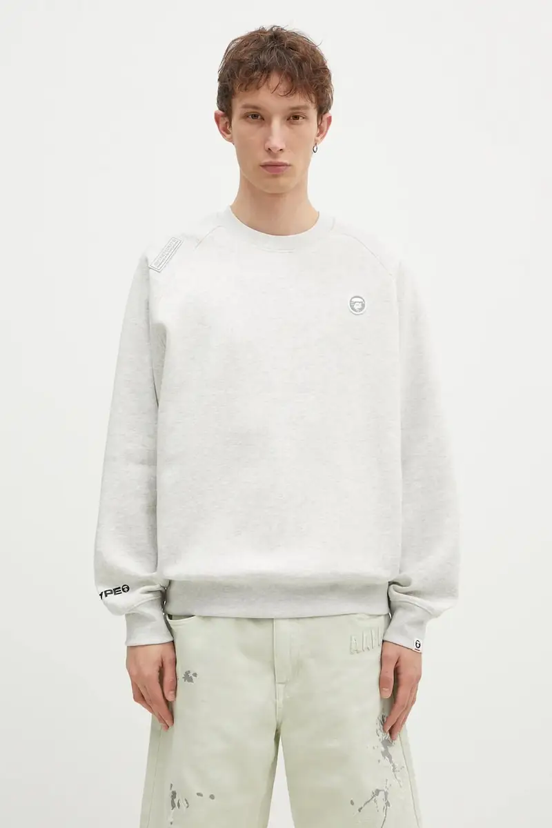 felpa Moon Face Logo uomo colore grigio AAPSWMB319XAN