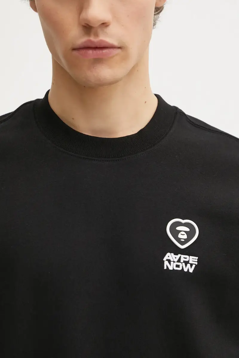 felpa Now Crew Neck uomo colore nero con applicazione AAPSWMB321XXN miniatura 5