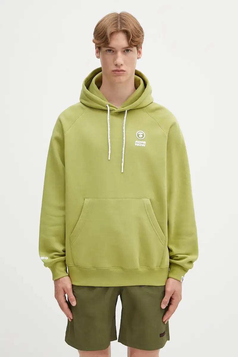 felpa Now uomo colore verde con cappuccio AAPSWMB324XXN