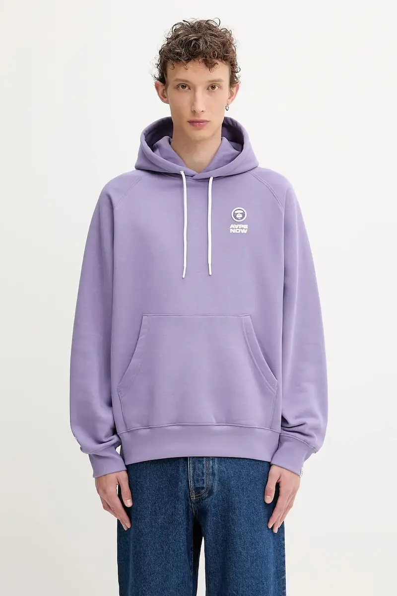 felpa Now uomo colore violetto con cappuccio AAPSWMB324XXN