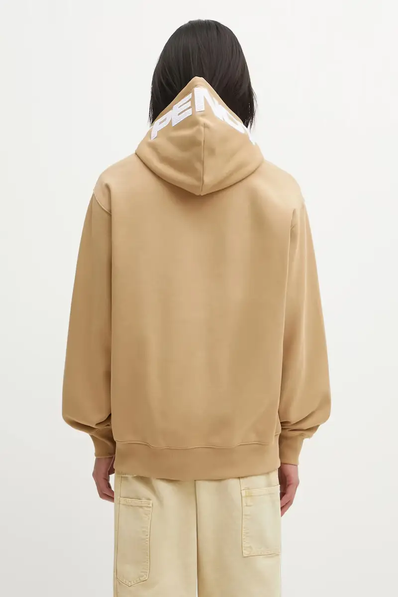 felpa Now Zip Up uomo colore beige con cappuccio con applicazione AAPSWMC358XXP miniatura 3