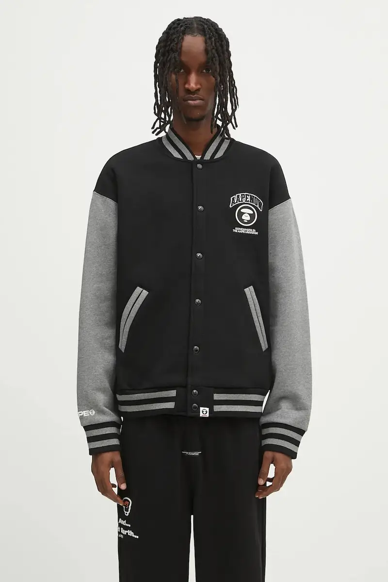 felpa Now Zip Up uomo colore nero con applicazione AAPSWMB328XXN