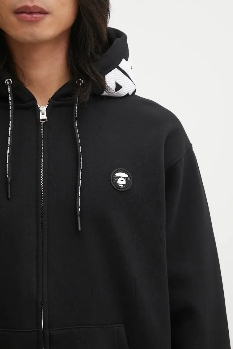felpa Now Zip Up uomo colore nero con cappuccio con applicazione AAPSWMC358XXP miniatura 4