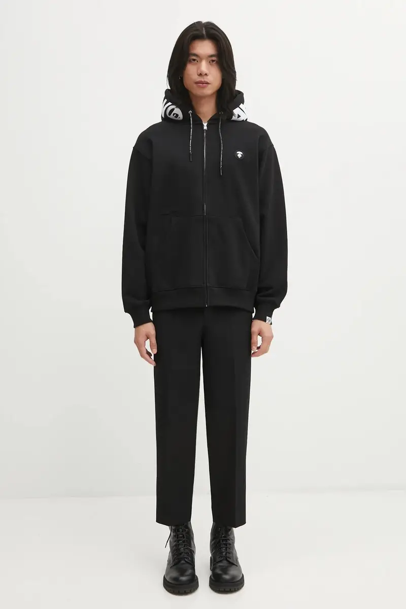 felpa Now Zip Up uomo colore nero con cappuccio con applicazione AAPSWMC358XXP miniatura 5