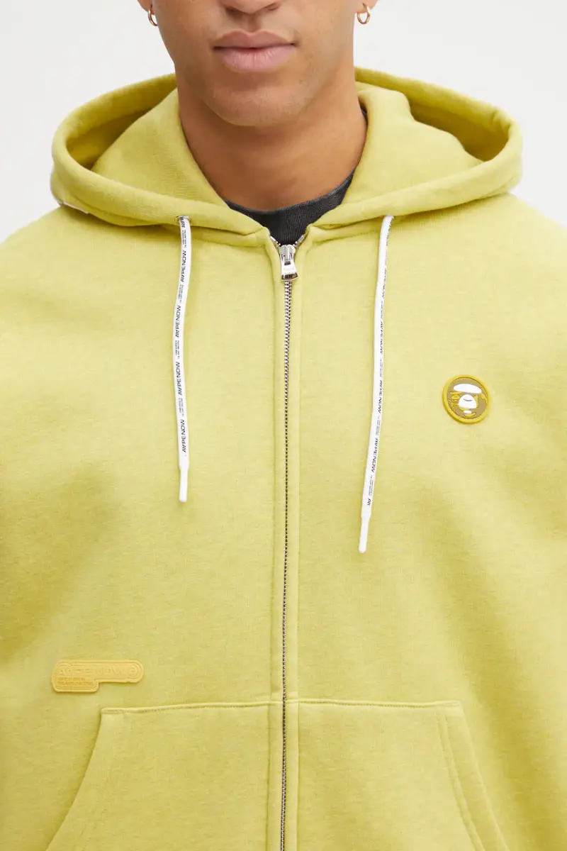 felpa Now Zip Up uomo colore verde con cappuccio con applicazione AAPSWMC358XBP miniatura 4