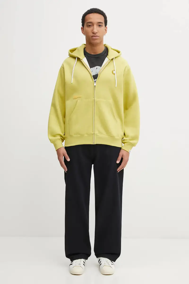 felpa Now Zip Up uomo colore verde con cappuccio con applicazione AAPSWMC358XBP miniatura 5