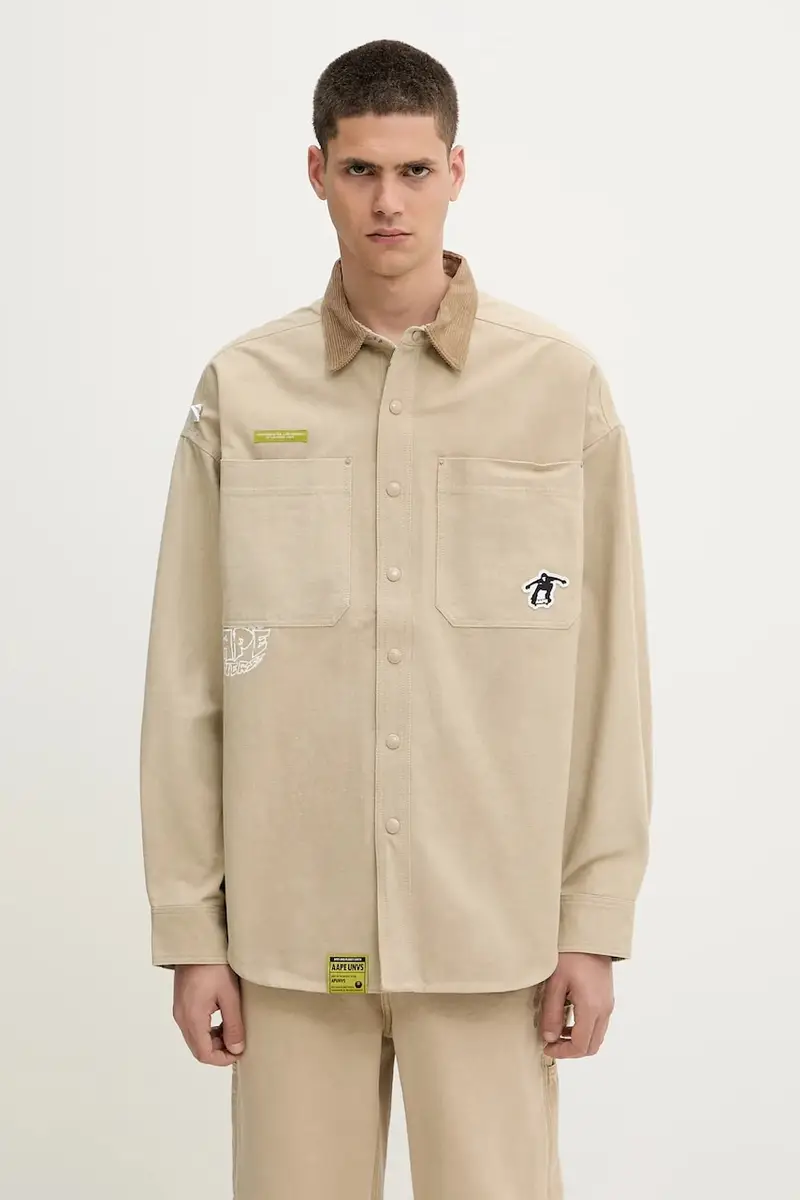 giacca camicia double-face Main Long Sleeve colore beige AAPSTM8502XXN